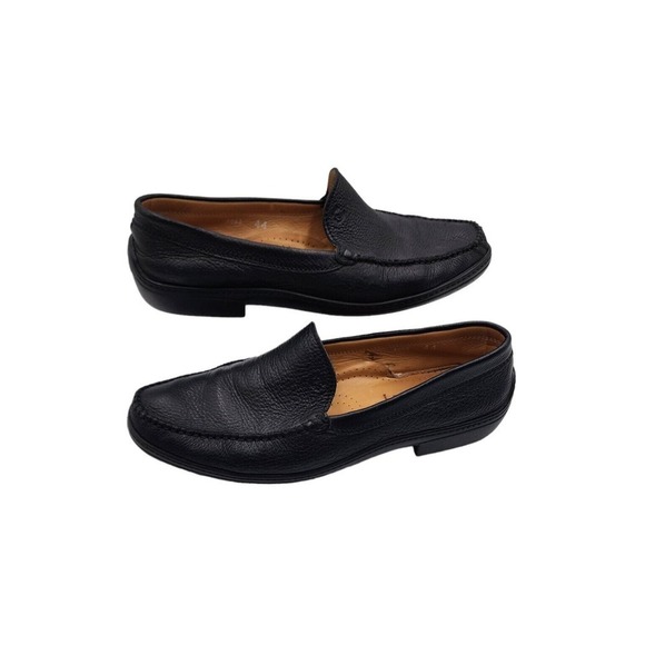 Valleverde Aria Condizionata Italian Pebbled Leather Black Slip-on Moccasin main image 4